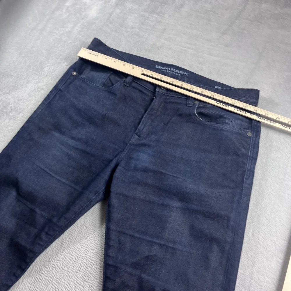 Banana Republic Traveler Slim Fit Jeans Mens 34x30 Dark Wash Indigo Blue